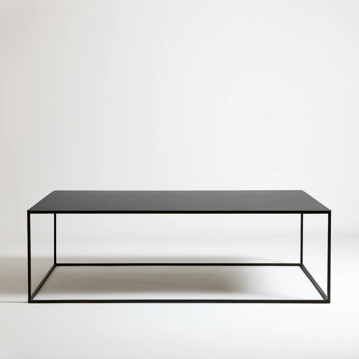 Prostokątny stolik kawowy czarny ze stali malowanej proszkowo 120 x 60 x 40 cm