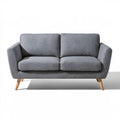 Szara sofa dwuosobowa w stylu skandynawskim, 137 x 78 x 82 cm