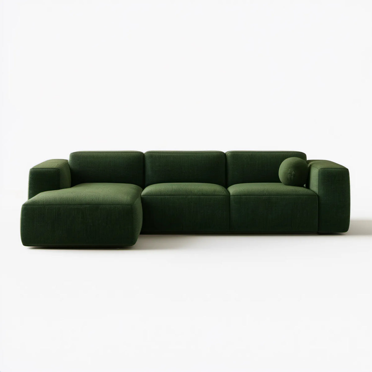 Zielona sofa narożna lewostronna ze sztruksu 280 x 160 x 75 cm