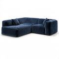 Granatowa sofa narożna w kształcie L 290 × 170 × 78 cm z tapicerką poliestrową